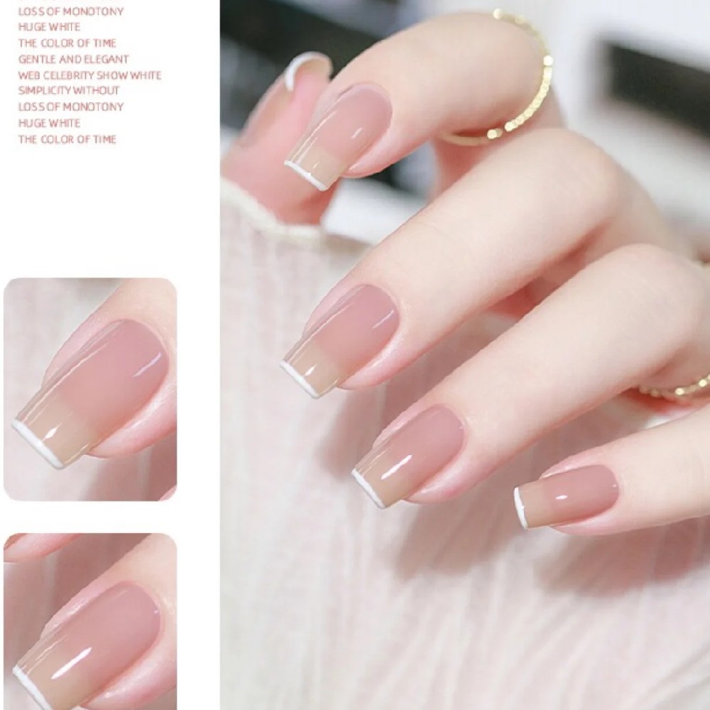 反法式通勤简约气质法式ins百搭果冻冰透透色法式美甲